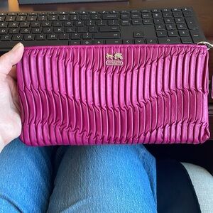 Coach Madison Gathered Leather Zip Clutch